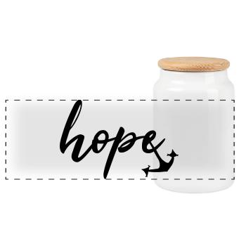 hope Anker by heavenlygoods DESIGN - Panorama Keksdose mit Holzdeckel - Weiß - Vorne