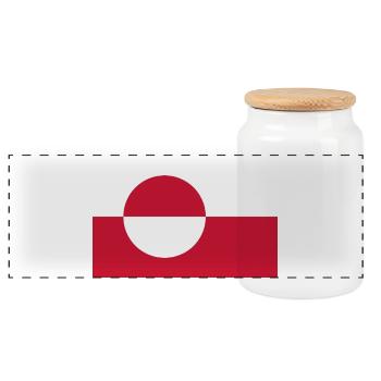 Drapeau du Groenland - Boîte à biscuits avec couvercle en bois - blanc - Devant