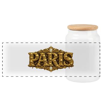 Ornement de CRÂNE d’Or PARIS - Boîte à biscuits avec couvercle en bois - blanc - Devant