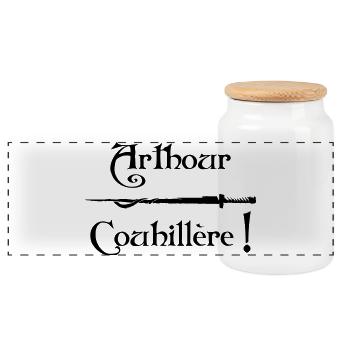 Arthour Couhillère! - Panorama Keksdose mit Holzdeckel - Weiß - Vorne