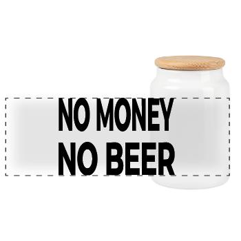 Bier - Panorama Keksdose mit Holzdeckel - Weiß - Vorne