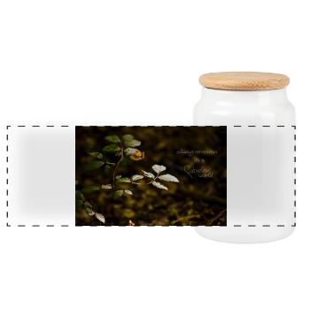 fabiolous world Forest tranquility - Panoramic Cookie Jar with Wooden Lid - white - Front