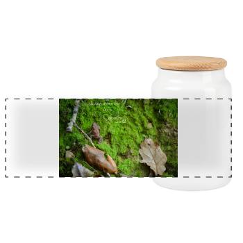 fabiolous world Froschi - Panoramic Cookie Jar with Wooden Lid - white - Front