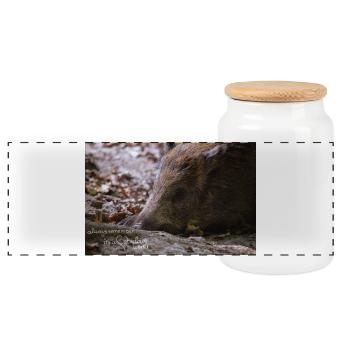 Monde fabiole soi faible - Boîte à biscuits avec couvercle en bois - blanc - Devant