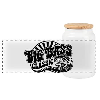 Big Bass Classic - Boîte à biscuits avec couvercle en bois - blanc - Devant