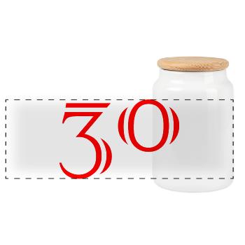 30. 30 ANS. 30e ANNIVERSAIRE. ANNIVERSAIRE 30 ANS. - Boîte à biscuits avec couvercle en bois - blanc - Devant
