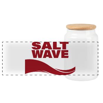 SALT WAVE - Panoramic Cookie Jar with Wooden Lid - white - Front