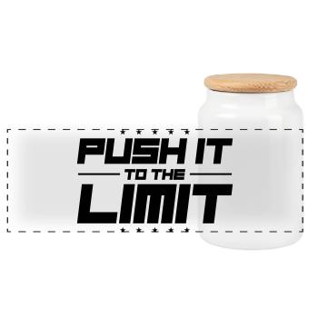 Push It To The Limit - Panoramic Cookie Jar with Wooden Lid - white - Front