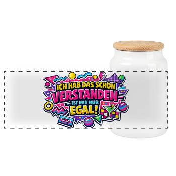 I already understood that, I just don't care - Panoramic Cookie Jar with Wooden Lid - white - Front