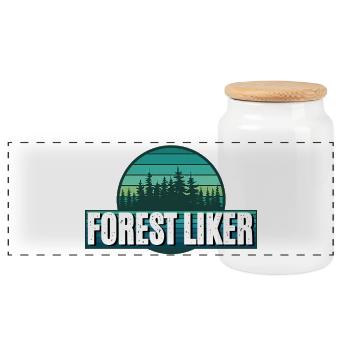 Forest Liker - Boîte à biscuits avec couvercle en bois - blanc - Devant
