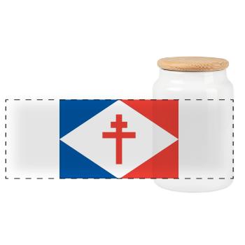 Les Forces navales francaises libres (FNFL) - Panoramic Cookie Jar with Wooden Lid - white - Front