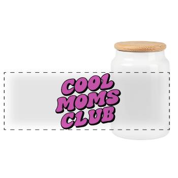 Cool Moms Club Mama Muttertag - Panorama Keksdose mit Holzdeckel - Weiß - Vorne