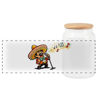 Viva Mariachi Assistant de scène - Boîte à biscuits avec couvercle en bois - blanc - Devant