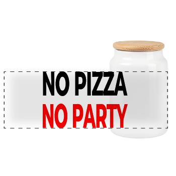 Pizza - Panoramic Cookie Jar with Wooden Lid - white - Front