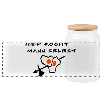 Koch - Panorama Keksdose mit Holzdeckel - Weiß - Vorne