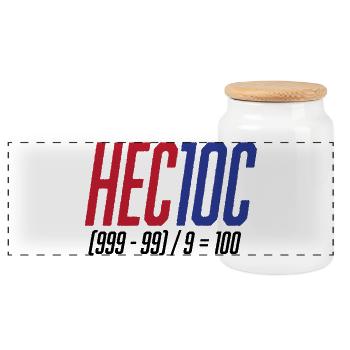 Hectoc Mental Arithmetic Game, Math - Panoramic Cookie Jar with Wooden Lid - white - Front