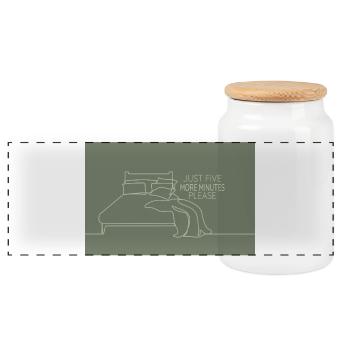 Juste cinq minutes de plus humour de chambre - Boîte à biscuits avec couvercle en bois - blanc - Devant