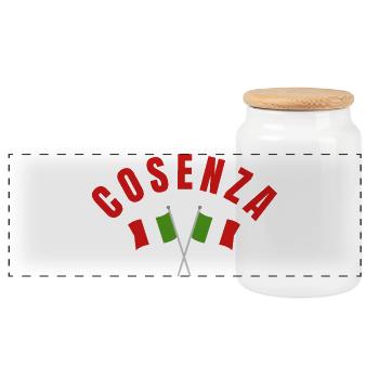 Cosenza a franchi les drapeaux italiens - Boîte à biscuits avec couvercle en bois - blanc - Devant