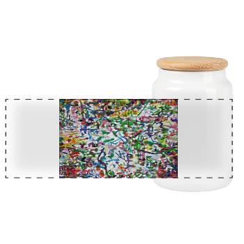 klajggejrdatschj - Panorama Keksdose mit Holzdeckel - Weiß - Vorne