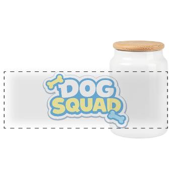 Dog Squad Pastel Dog Gang - Boîte à biscuits avec couvercle en bois - blanc - Devant