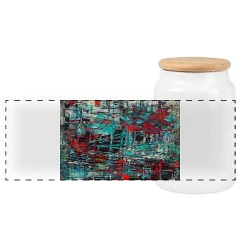 jklajggejrdajtschj - Panorama Keksdose mit Holzdeckel - Weiß - Vorne
