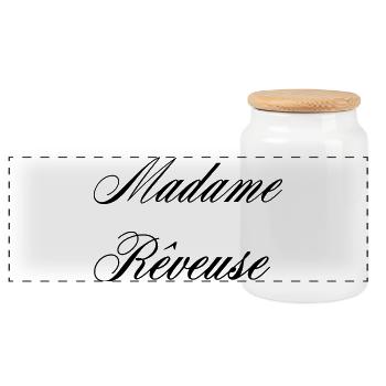Madame Rêveuse Douceur Femme - Panoramic Cookie Jar with Wooden Lid - white - Front