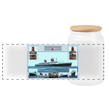 S.S. United States poster  - Boîte à biscuits avec couvercle en bois - blanc - Devant