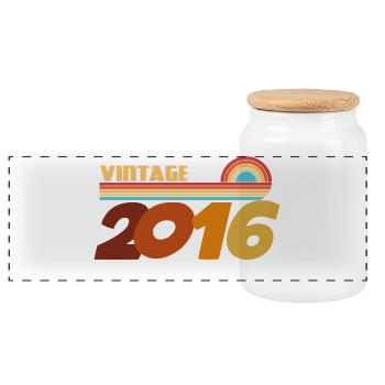 10 Jahre 2016 Rock-Style T-Shirt - Panorama Keksdose mit Holzdeckel - Weiß - Vorne