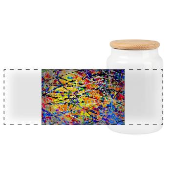 jchromaosj - Boîte à biscuits avec couvercle en bois - blanc - Devant