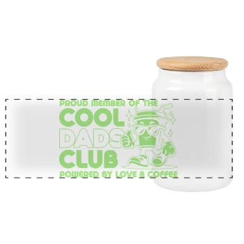 Club des papas cool - Cadeau de fête des pères papa papa - Boîte à biscuits avec couvercle en bois - blanc - Devant