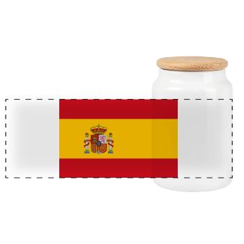 ESPAGNE ESPAGNE EUROPE FAN DE SPORT ESPAGNOL - Boîte à biscuits avec couvercle en bois - blanc - Devant