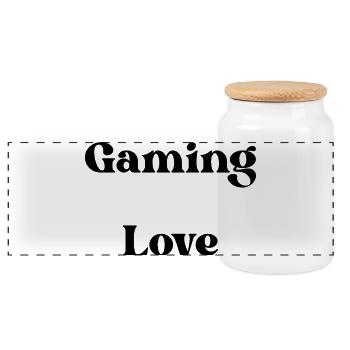 Gaming_Love - Panoramic Cookie Jar with Wooden Lid - white - Front
