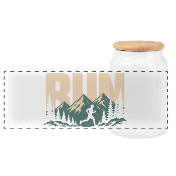 Trail running - Boîte à biscuits avec couvercle en bois - blanc - Devant