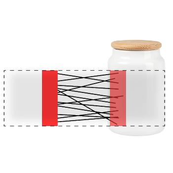 Cadre abstrait des bords cramoisis - Boîte à biscuits avec couvercle en bois - blanc - Devant