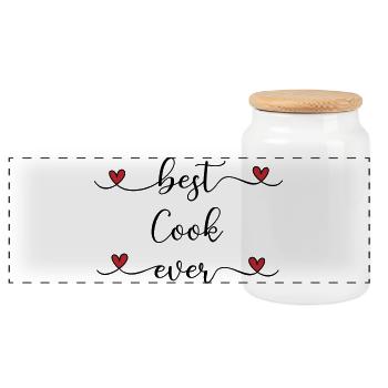 Meilleur cuisinier de tous les temps, Heart - Boîte à biscuits avec couvercle en bois - blanc - Devant