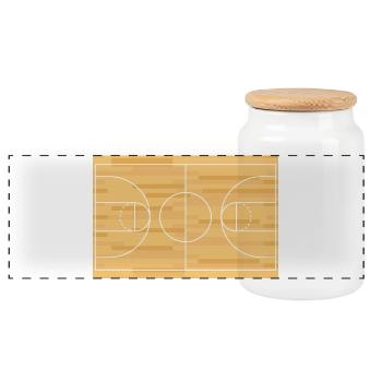 Montrez vos couleurs - Basket-ball - Boîte à biscuits avec couvercle en bois - blanc - Devant