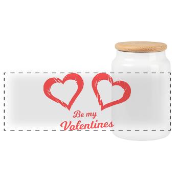 Sois mon pinceau cœur de la Saint-Valentin - Boîte à biscuits avec couvercle en bois - blanc - Devant