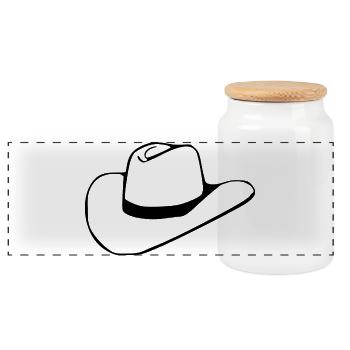 Cadeau de danse en ligne de chapeau cowboy cowboy - Boîte à biscuits avec couvercle en bois - blanc - Devant