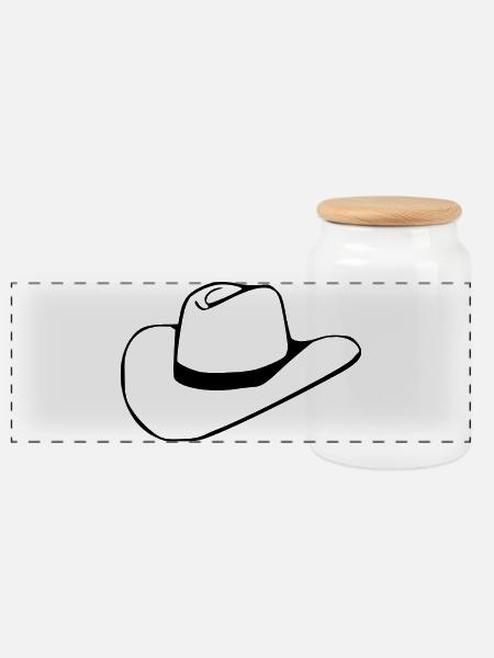 Cowboy Cowboyhut Linedance Geschenk - Panorama Keksdose mit Holzdeckel - Weiß