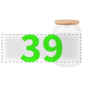 Néon numéro 39 - Boîte à biscuits avec couvercle en bois - blanc - Devant