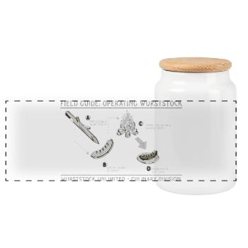 Guide de terrain du bâton de saucisse Art du grill - Boîte à biscuits avec couvercle en bois - blanc - Devant