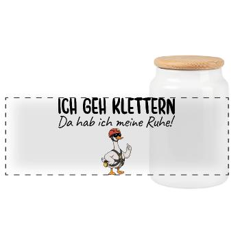 Klettern Da hab ich meine Ruhe - Panorama Keksdose mit Holzdeckel - Weiß - Vorne