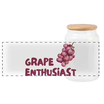 Traubenliebhaber Grapes Enthusiast - Panorama Keksdose mit Holzdeckel - Weiß - Vorne