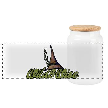 Wild & Wise Nature Wappen - Panorama Keksdose mit Holzdeckel - Weiß - Vorne