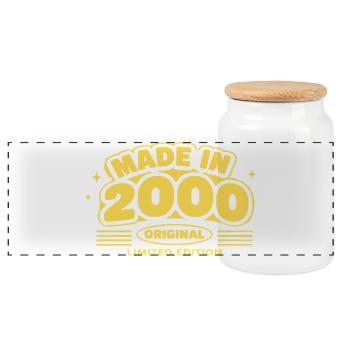 Made in 2000 Original Limited - Panoramic Cookie Jar with Wooden Lid - white - Front