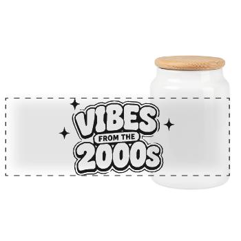 Ambiances issues des années 2000 de Retro Graphics - Boîte à biscuits avec couvercle en bois - blanc - Devant