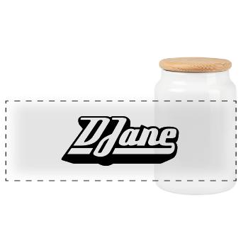 DJane - Boîte à biscuits avec couvercle en bois - blanc - Devant
