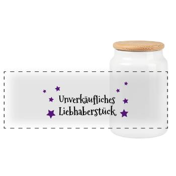 unverkäufliches Liebhaberstück - Panorama Keksdose mit Holzdeckel - Weiß - Vorne