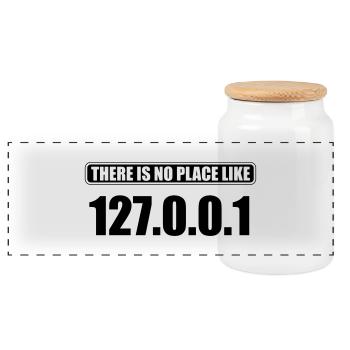 there's no place like 127.0.0.1 - Panorama Keksdose mit Holzdeckel - Weiß - Vorne