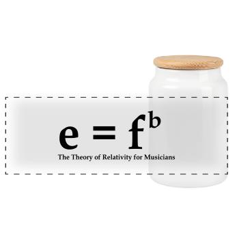 E=fb, theory of relativity for musicians - Panoramic Cookie Jar with Wooden Lid - white - Front